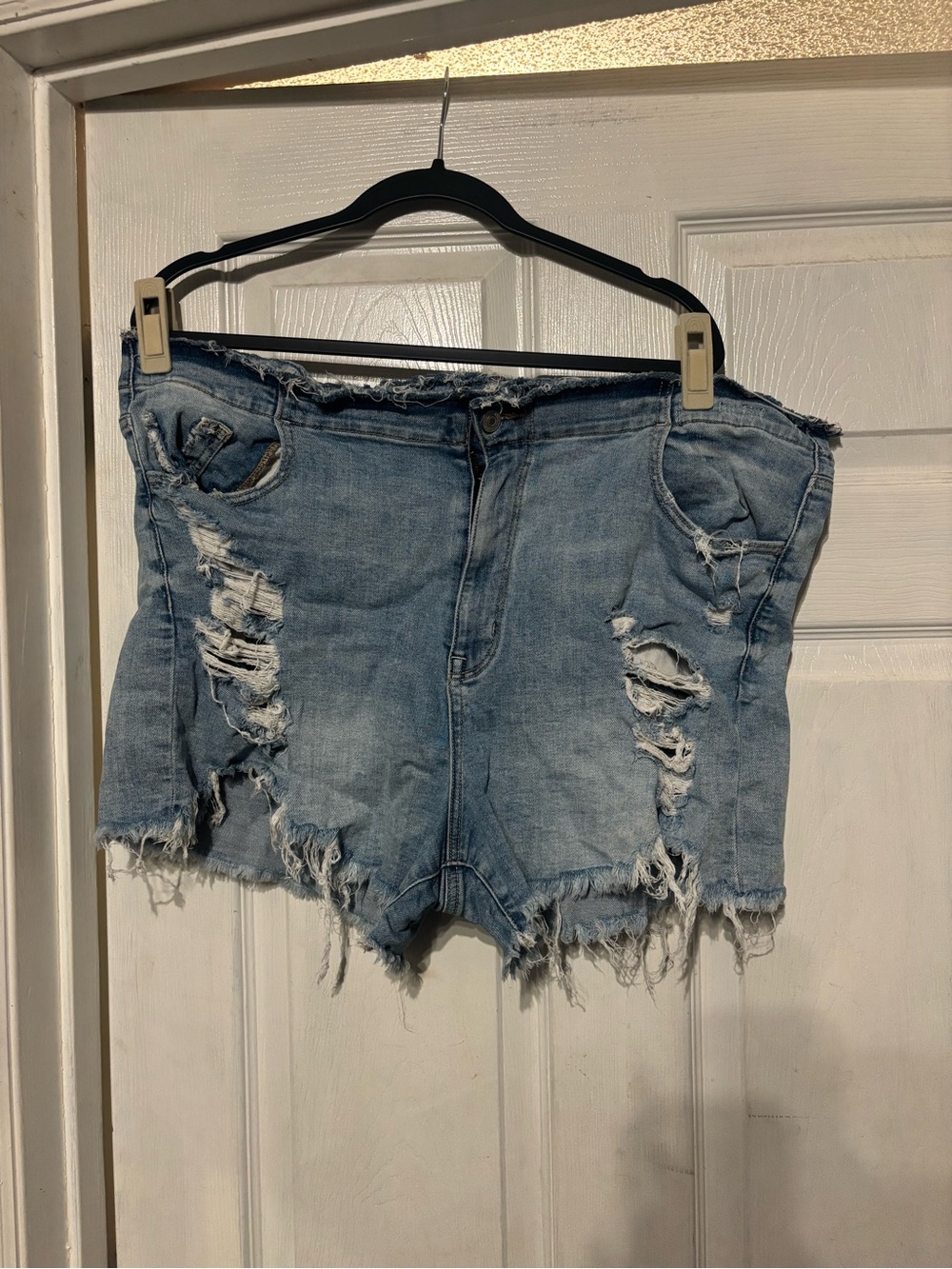 American Eagle Outfitters Light Blue Distressed Denim Cutoff Shorts